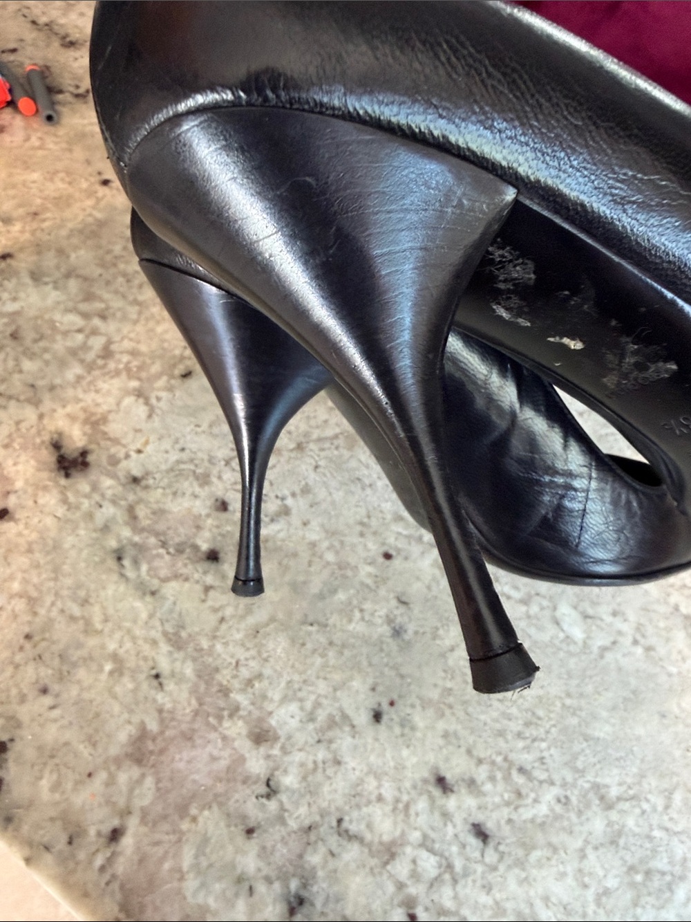 Prada Black Leather Pointed-Toe Heels - Picture 9 of 13